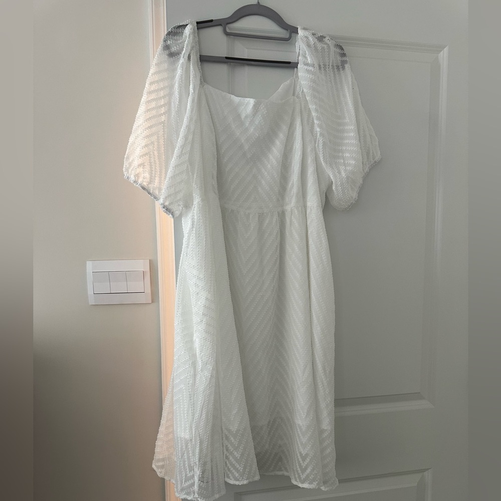 White fit and flare shein dress
